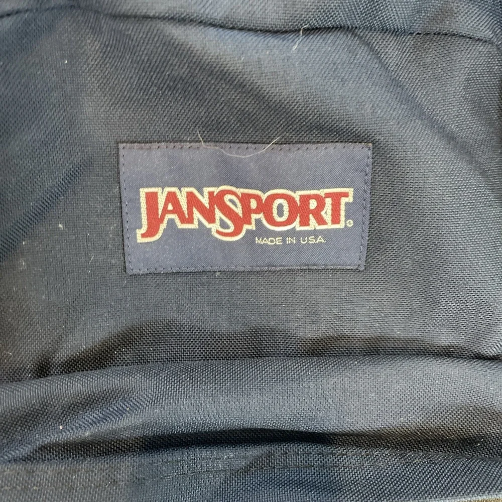 JANSPORT OG Classic Back Pack Navy‎ Blue Suede Leather Bottom